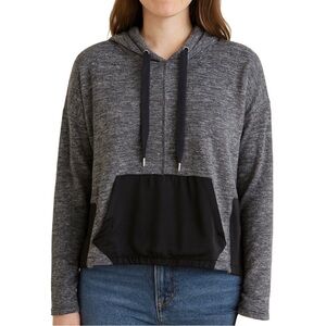ZARA Mixed Media Batwing Hoodie